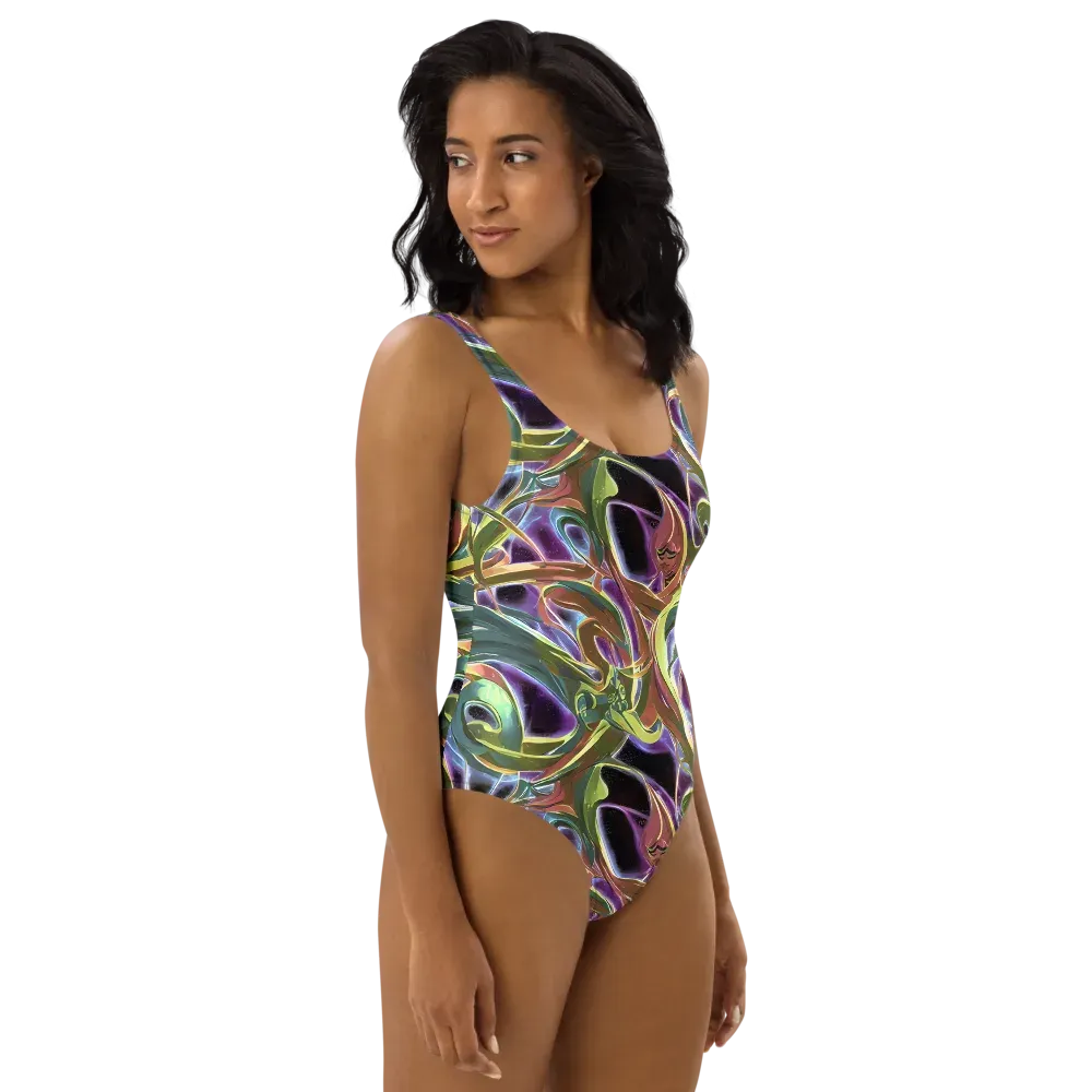 Electric Guava on One-Piece Swimsuit — Right