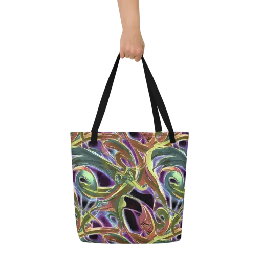 Electric Guava on a Large Tote Bag W/ Pocket
