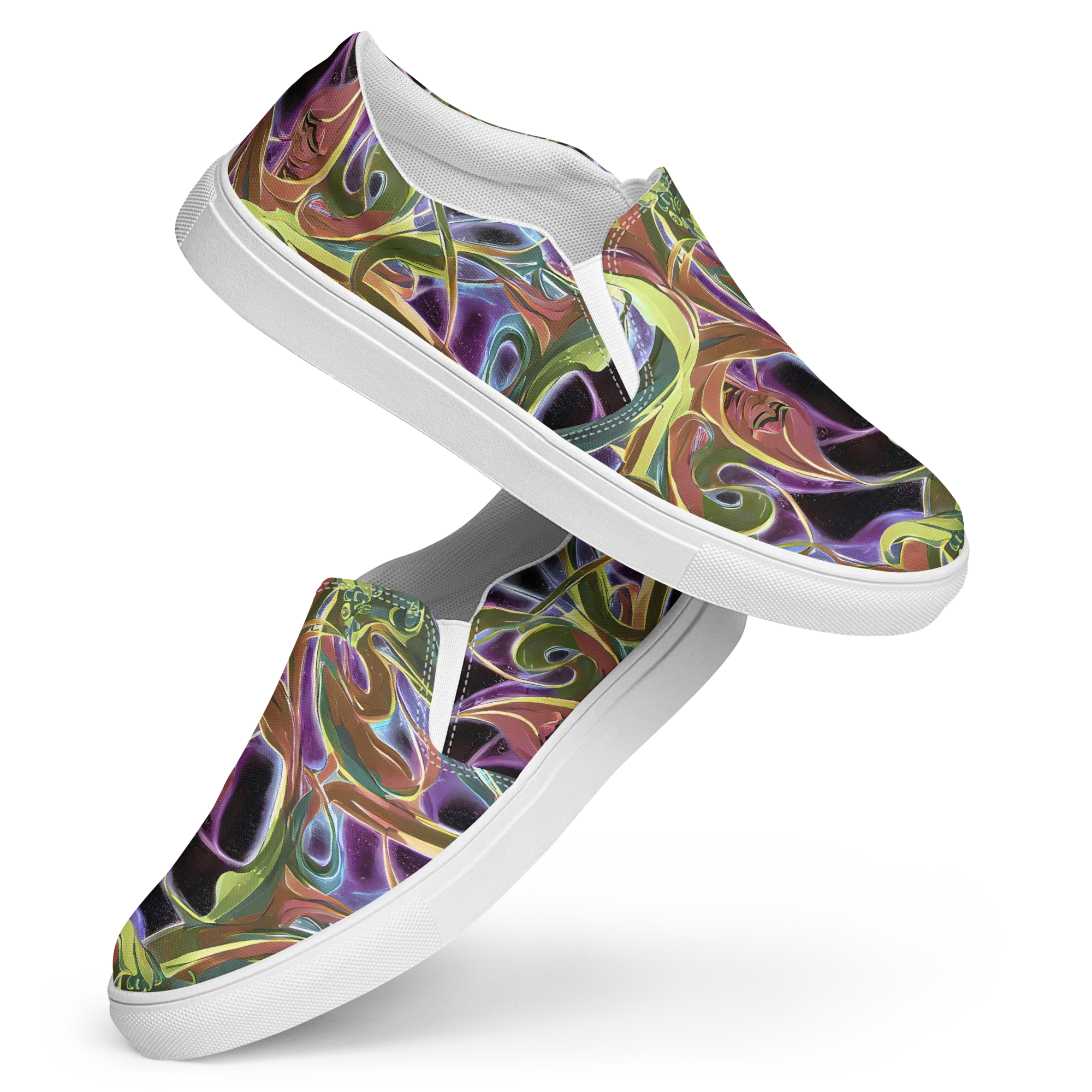 Electric Guava on Women's Slip-On Canvas Shoes — Front