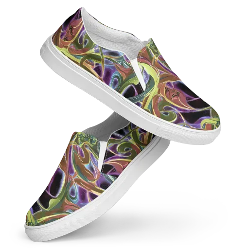 Electric Guava on a Women's Slip-On Canvas Shoes