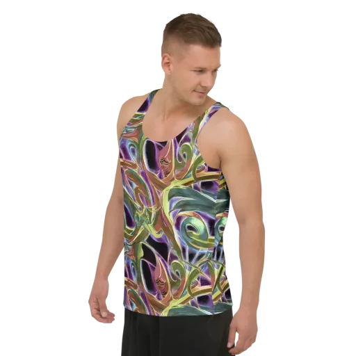 Electric Guava on a Men's Tank Top