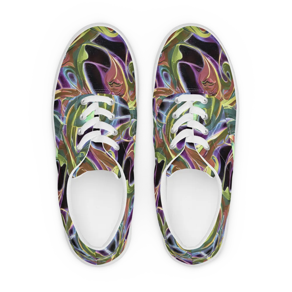 Electric Guava on Men's Lace-Up Canvas Shoes — Front