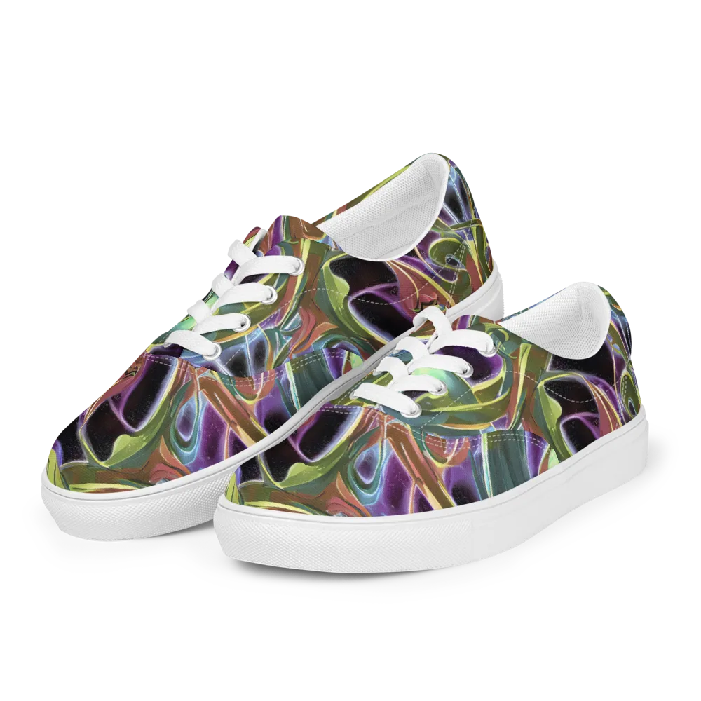 Electric Guava on Men's Lace-Up Canvas Shoes — Left Front