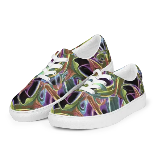 Electric Guava on a Men's Lace-Up Canvas Shoes