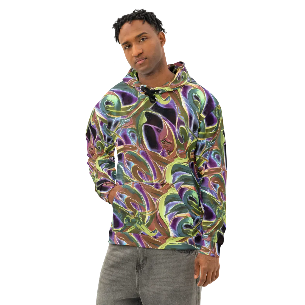 Electric Guava on Cotton Hoodie — Left Front