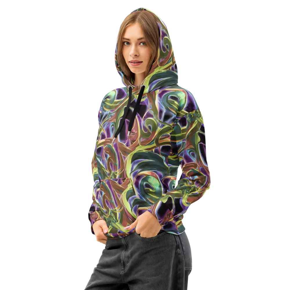 Electric Guava on Cotton Hoodie — Left Front