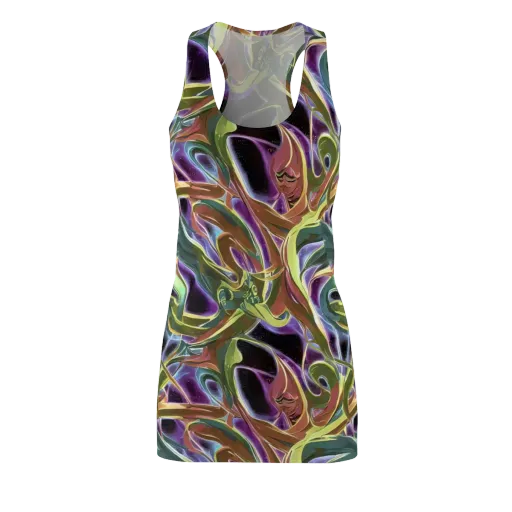Electric Guava on a Racerback Dress