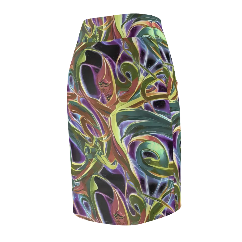 Electric Guava on Pencil Skirt — Back Side