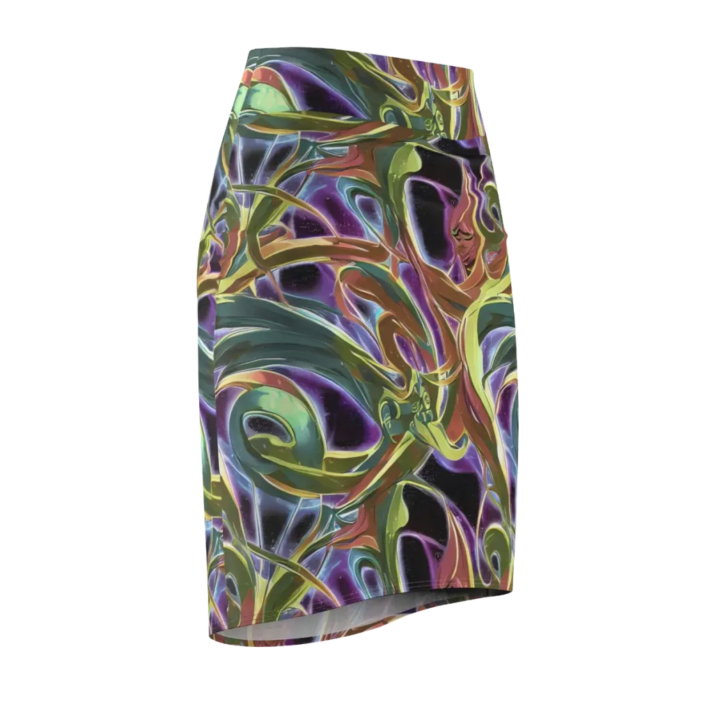 Electric Guava on Pencil Skirt — Front Side