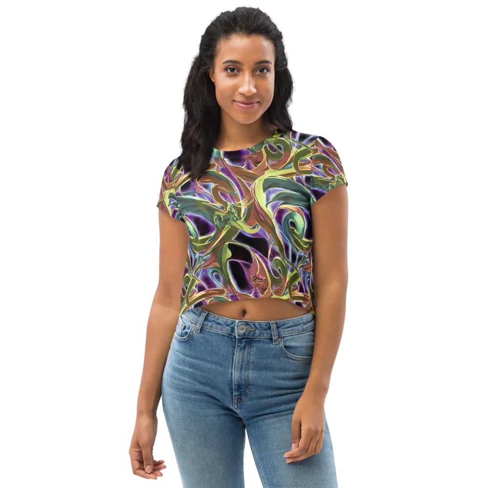Electric Guava on Crop Tee — Front