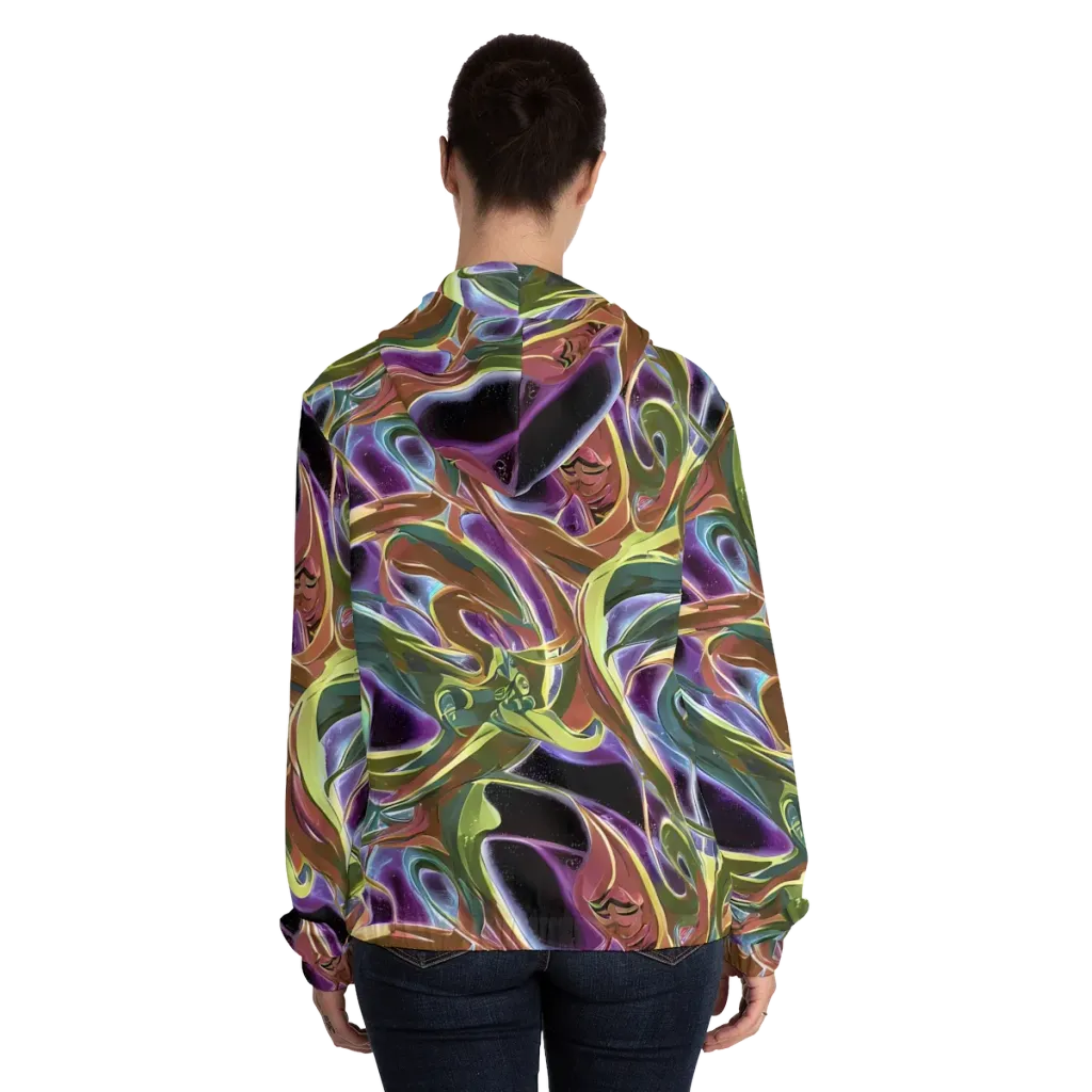 Electric Guava on Women's Full-Zip Hoodie — Back On Person