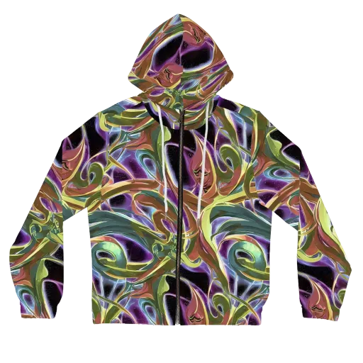 Electric Guava on a Women's Full-Zip Hoodie