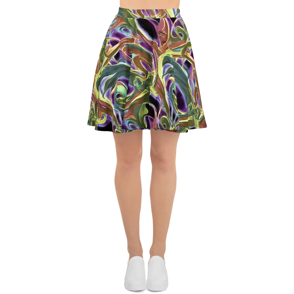 Electric Guava on Skater Skirt — Front