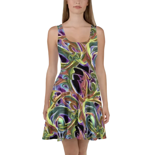Electric Guava on a Skater Dress