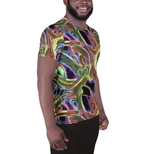 Electric Guava on a Men's Athletic T-Shirt