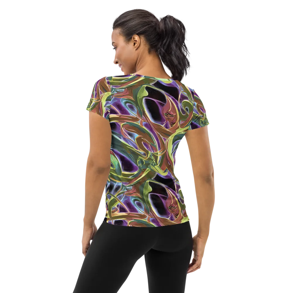 Electric Guava on Women's Athletic T-Shirt — Back