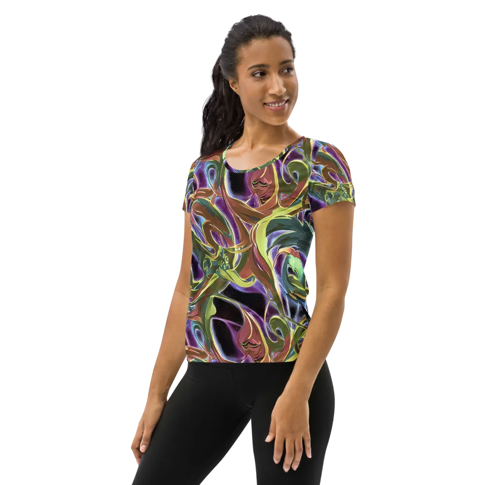 Electric Guava on Women's Athletic T-Shirt — Left