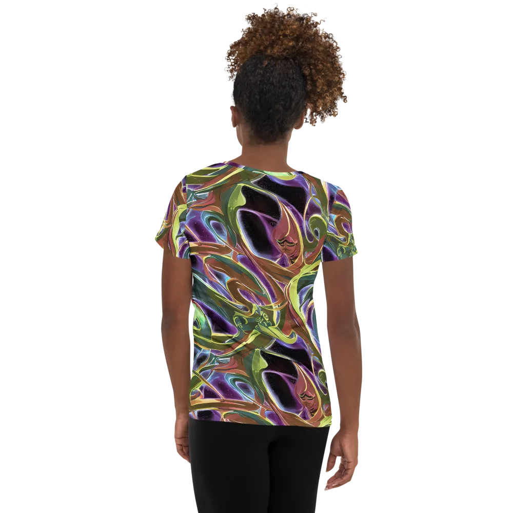 Electric Guava on Women's Athletic T-Shirt — Back