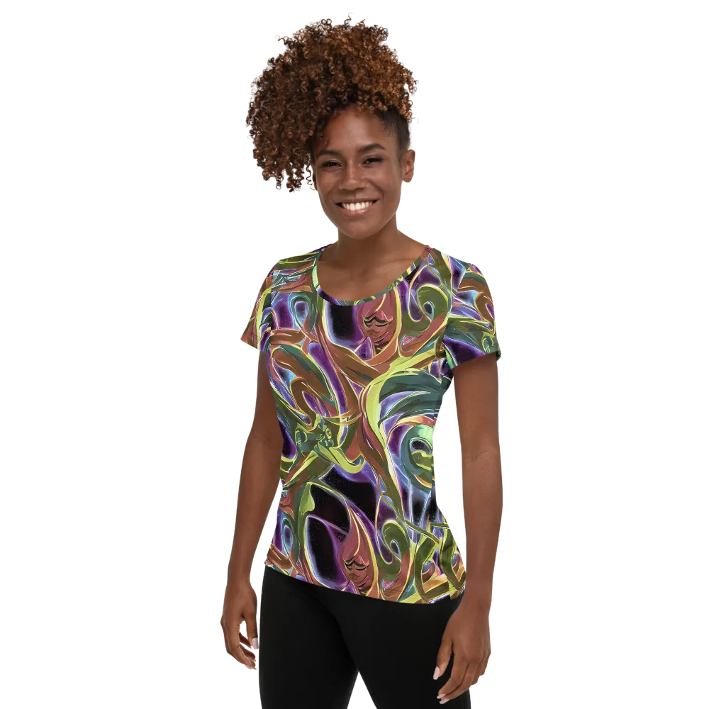 Electric Guava on Women's Athletic T-Shirt — Left