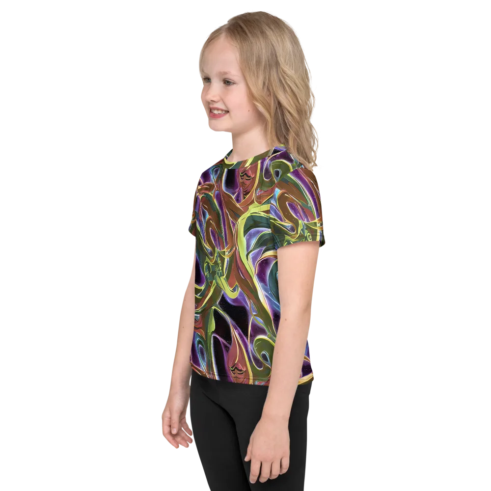Electric Guava on Kids Crew Neck T-Shirt — Left