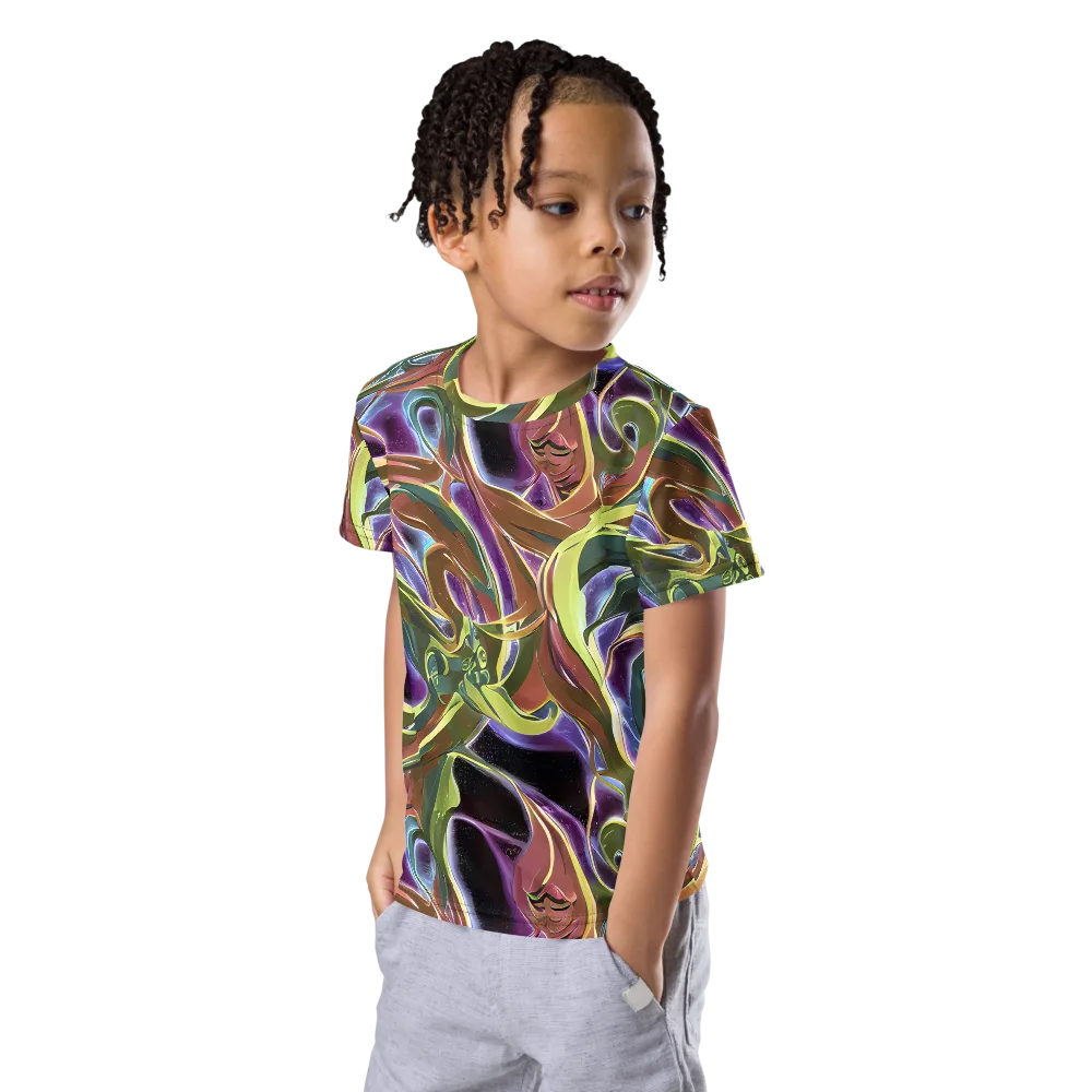 Electric Guava on Kids Crew Neck T-Shirt — Left Front