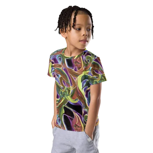Electric Guava on a Kids Crew Neck T-Shirt