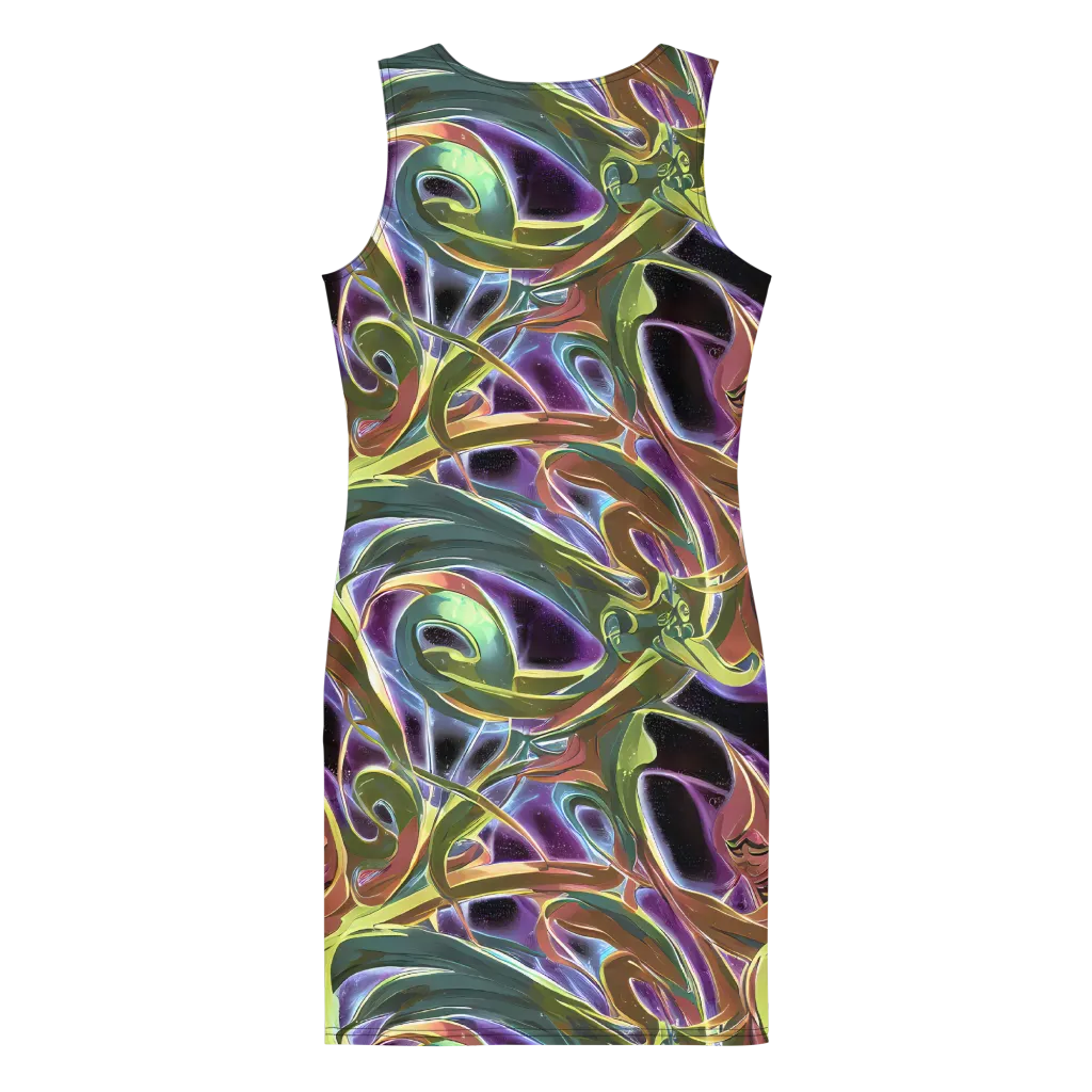 Electric Guava on Bodycon Dress — Back