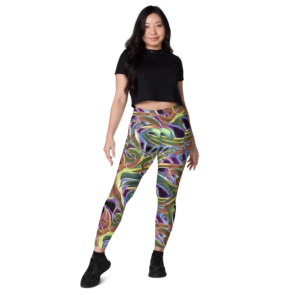 Electric Guava on Leggings with Pockets — Front
