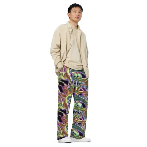 Electric Guava on a Wide-Leg Pants