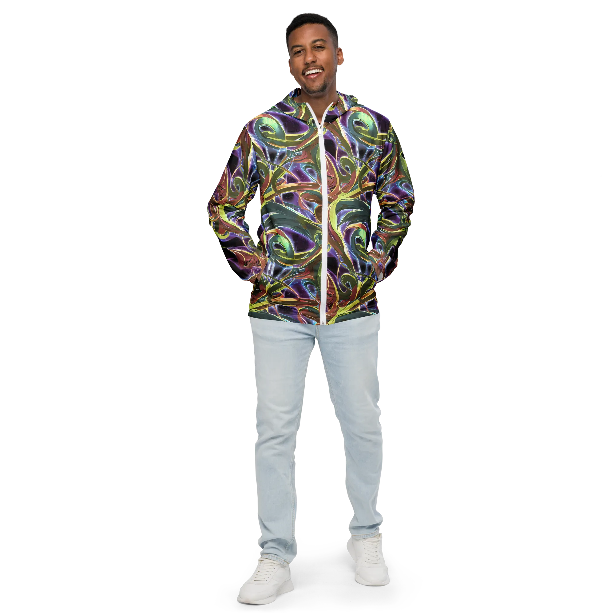 Electric Guava on Men's Windbreaker — Front