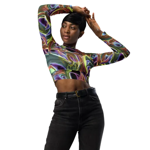 Electric Guava on a Long Sleeve Crop Top