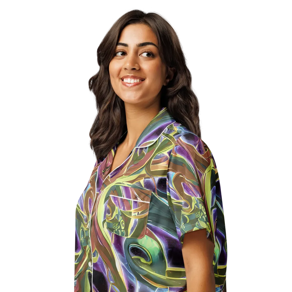 Electric Guava on Women's Short Sleeve Pajama Top — Left Front