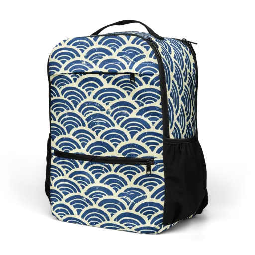 Navy Wave Field on a Utility Backpack