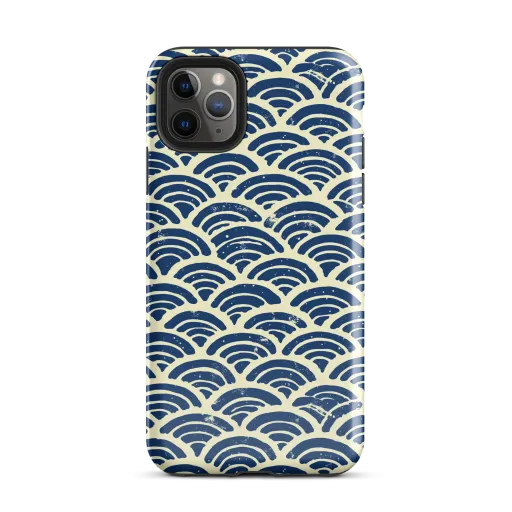 Navy Wave Field on a Tough Case for iPhone®