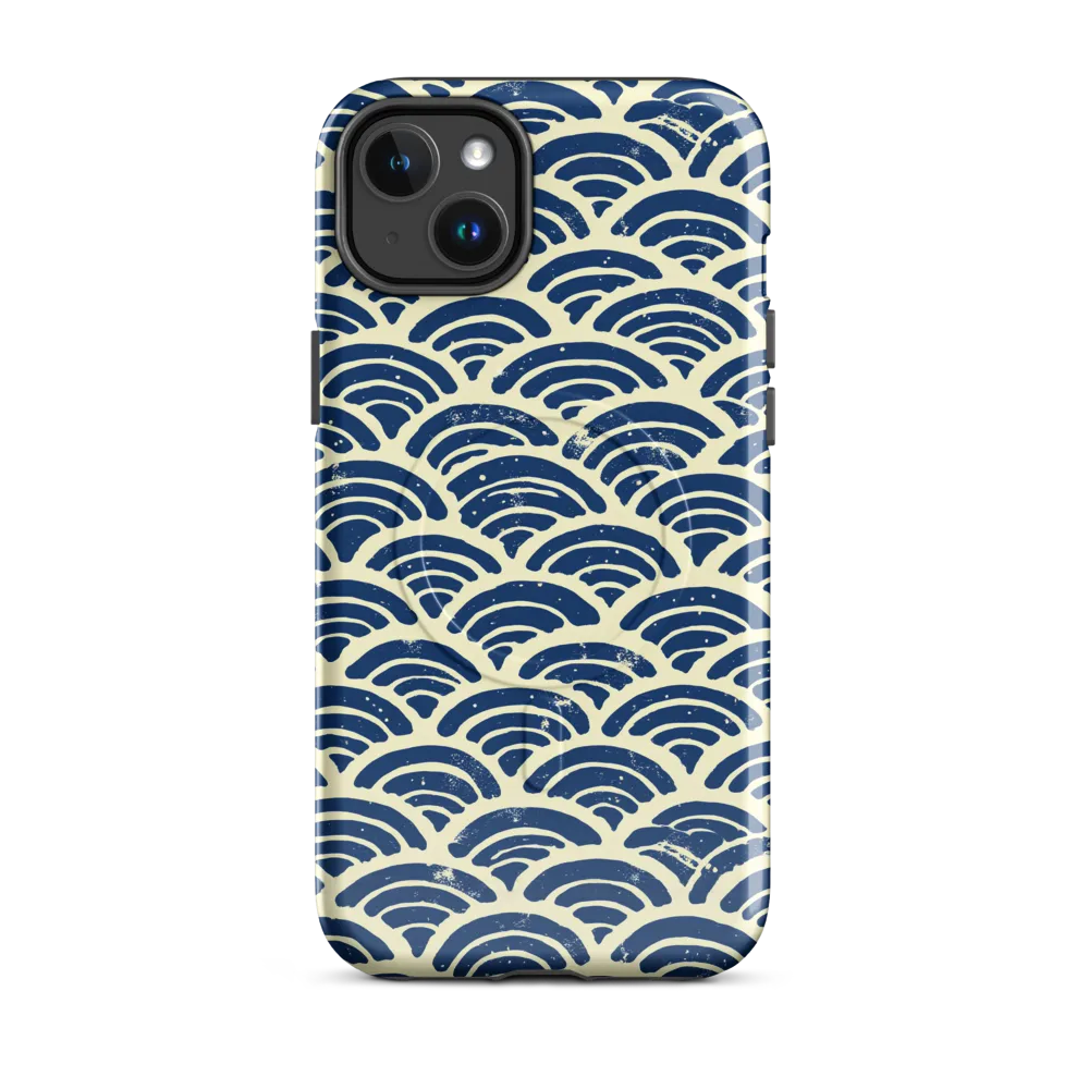 Navy Wave Field on MagSafe Tough Case for iPhone® — Front