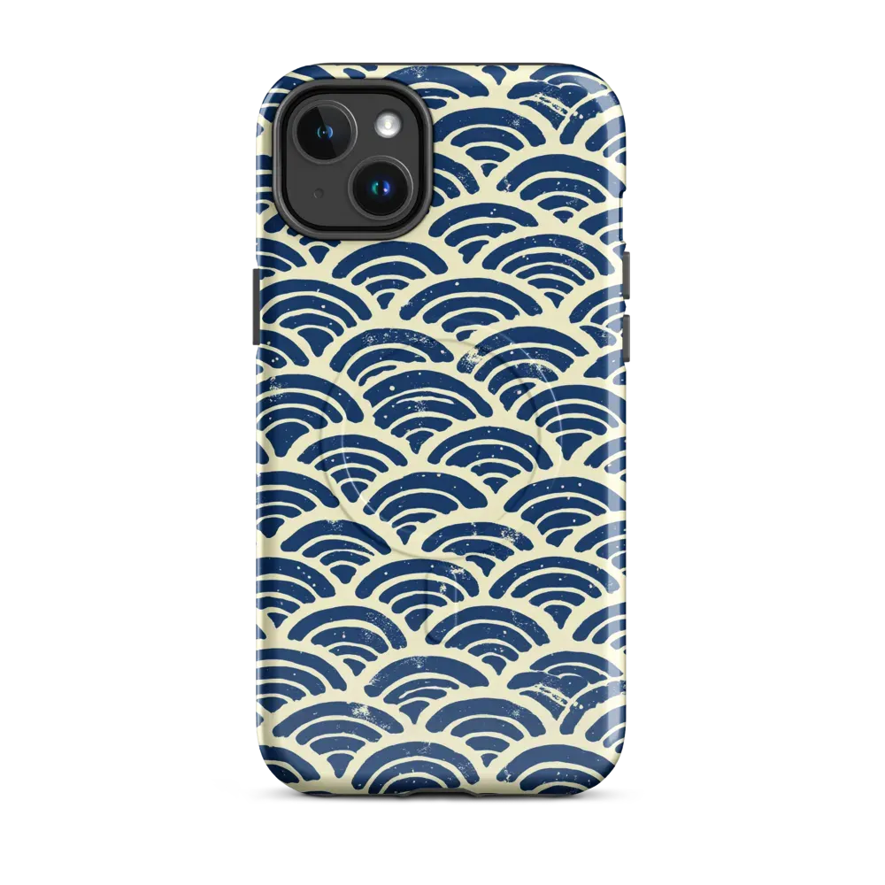 Navy Wave Field on MagSafe Tough Case for iPhone® — Front