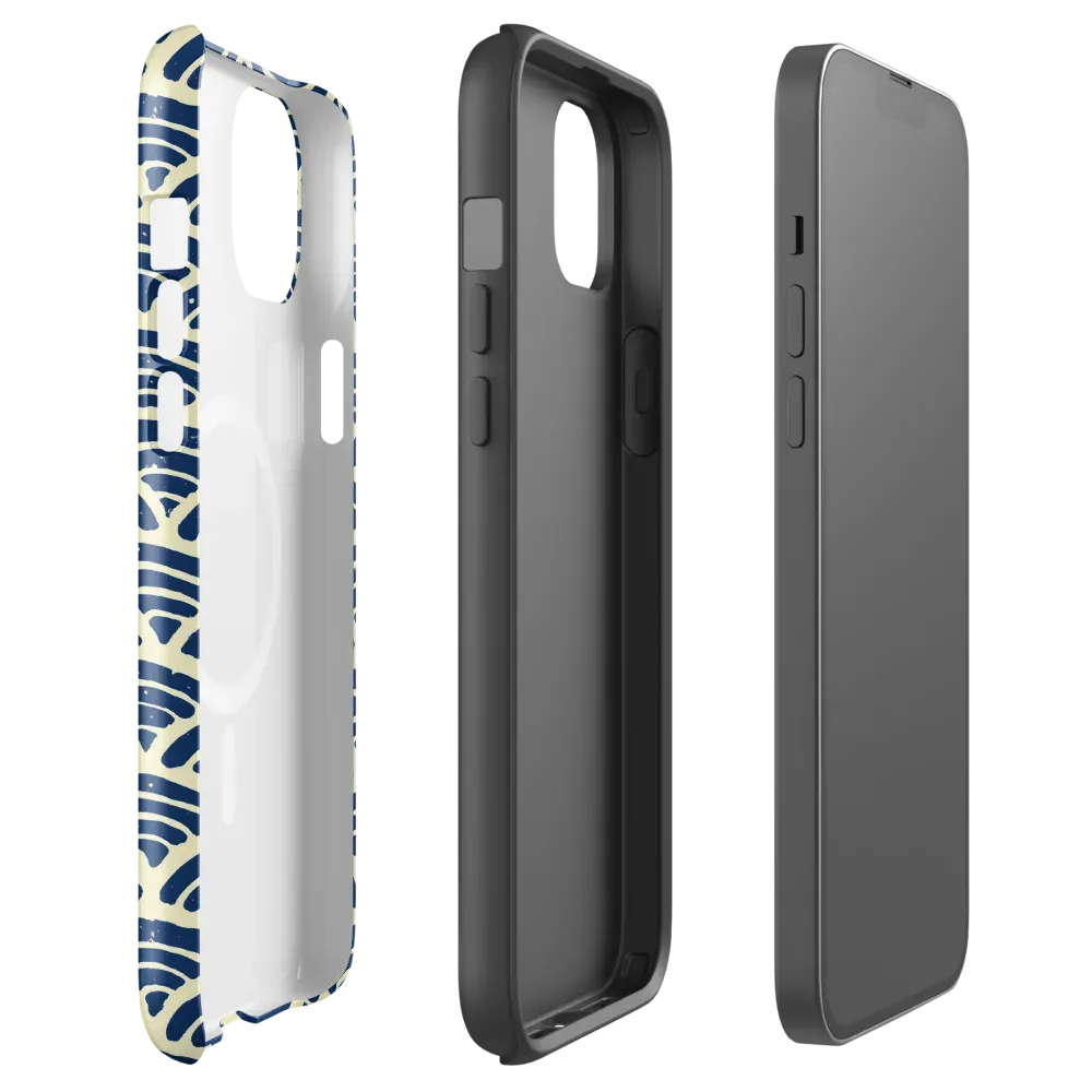 Navy Wave Field on MagSafe Tough Case for iPhone® — Front