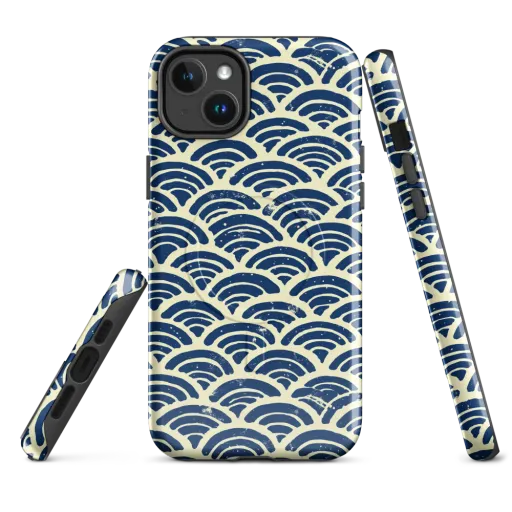 Navy Wave Field on a MagSafe Tough Case for iPhone®