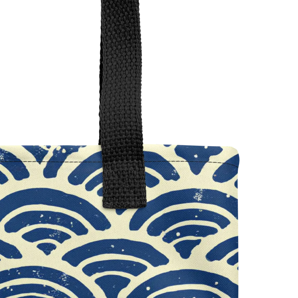Navy Wave Field on Tote Bag — Product details