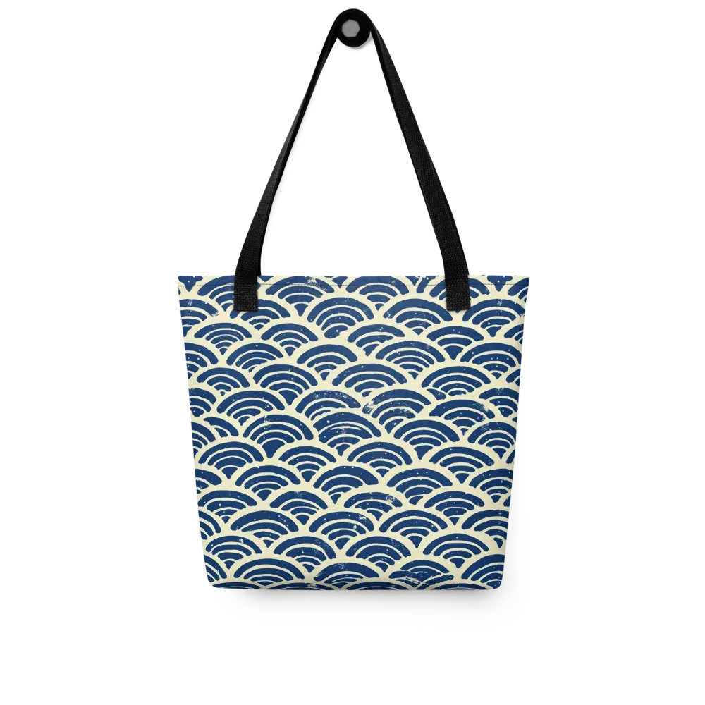 Navy Wave Field on Tote Bag — Front