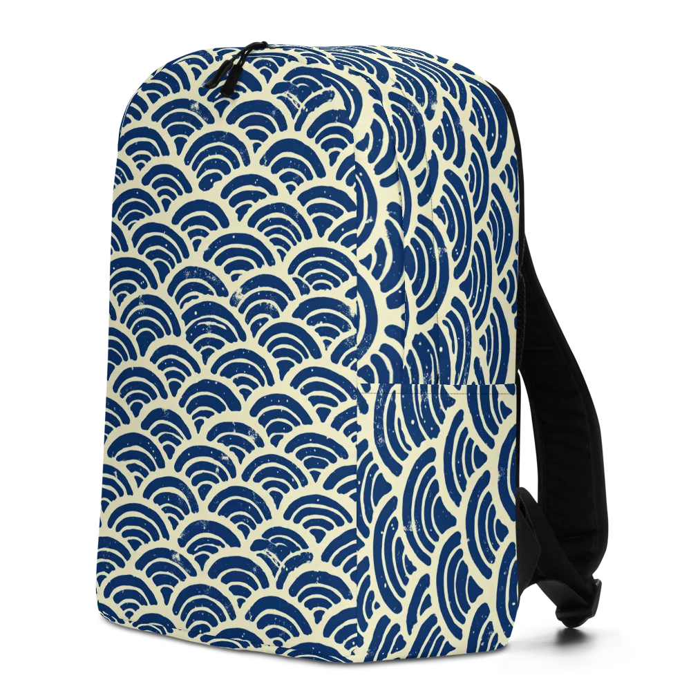 Navy Wave Field on Minimalist Backpack — Left