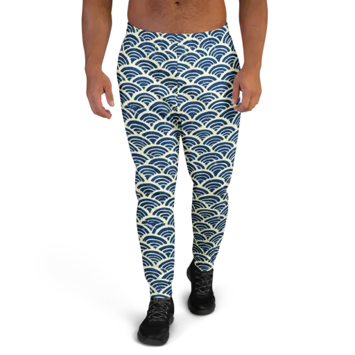 Navy Wave Field on a Men's Joggers