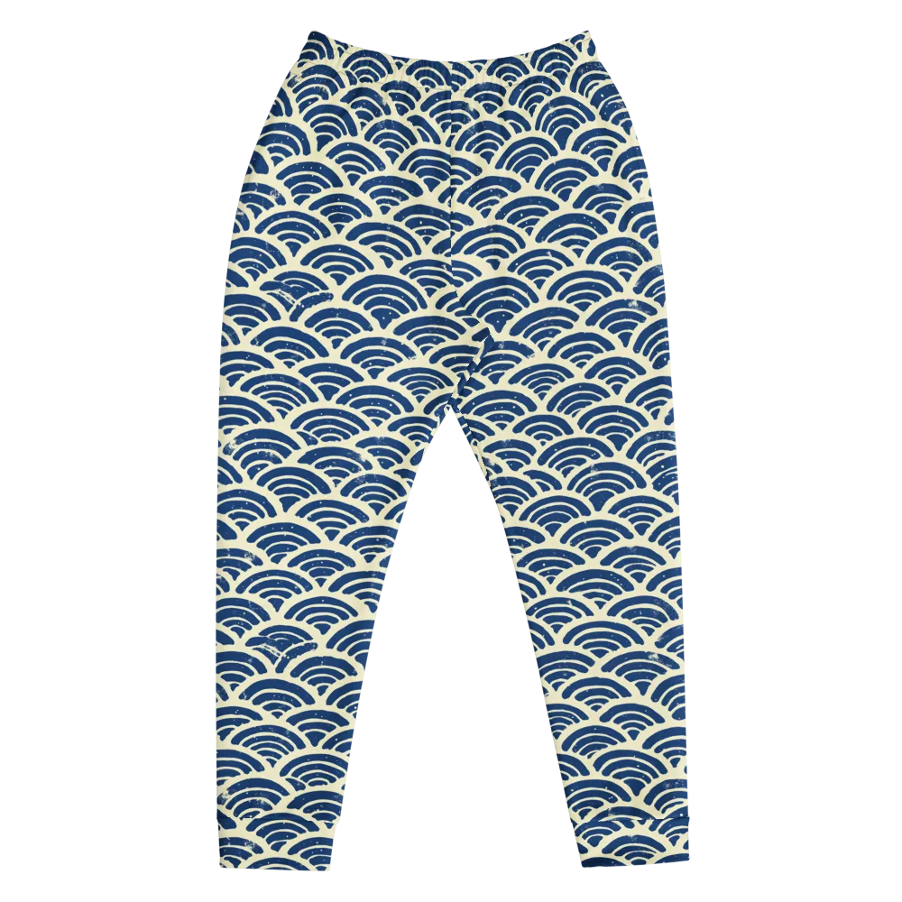 Navy Wave Field on Men's Joggers — Front