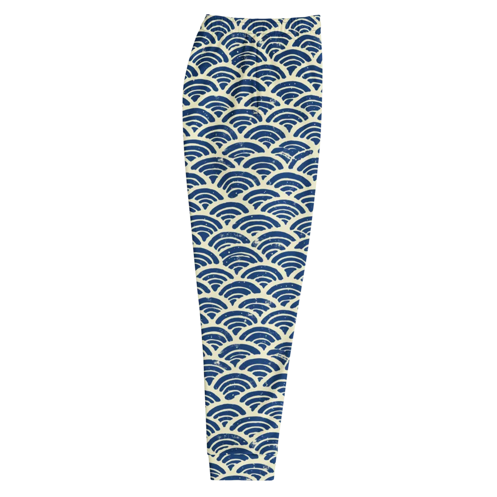 Navy Wave Field on Men's Joggers — Right
