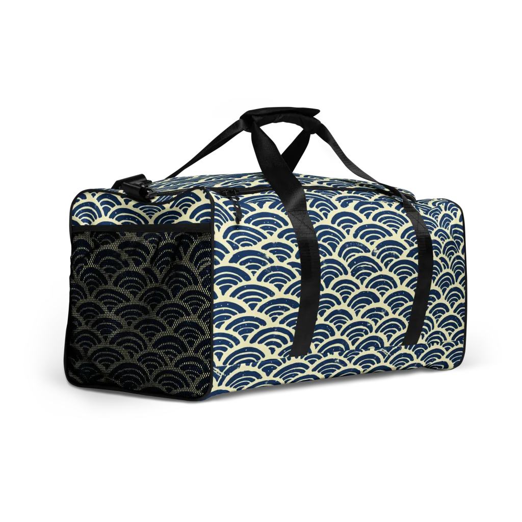 Navy Wave Field on Duffle Bag — Right Front