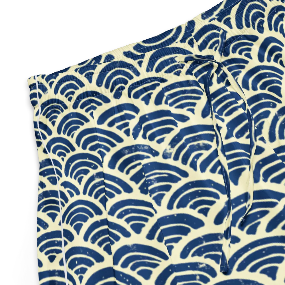 Navy Wave Field on Women's Pajama Shorts — Product details