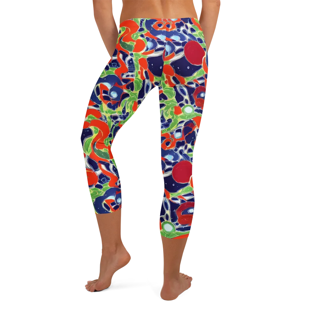 Neon Riviera on Capri Leggings — Back