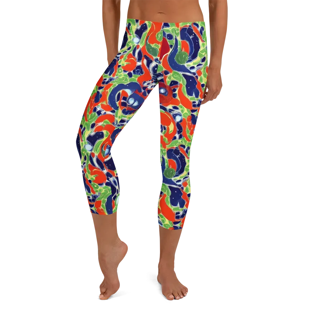Neon Riviera on Capri Leggings — Front