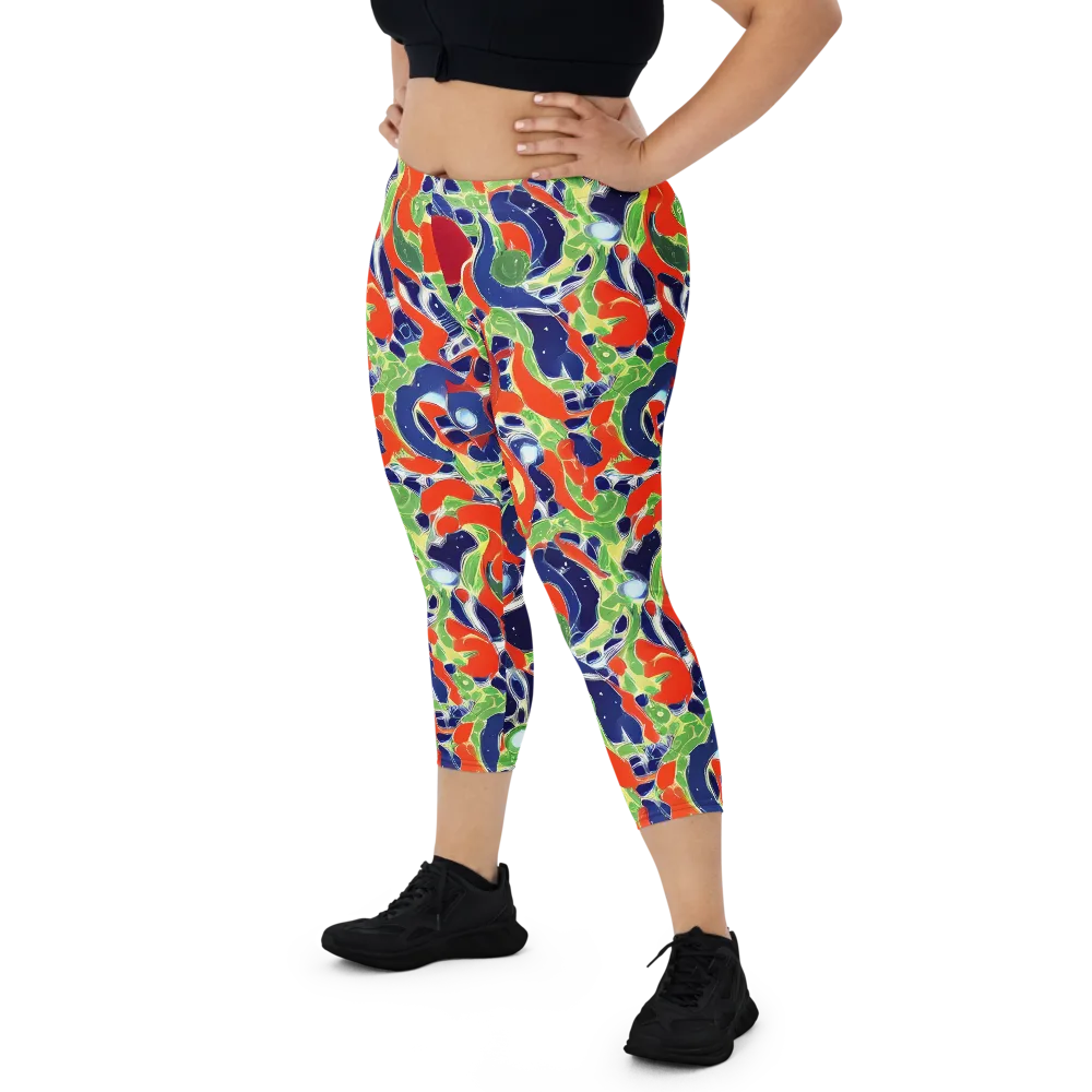Neon Riviera on Capri Leggings — Front
