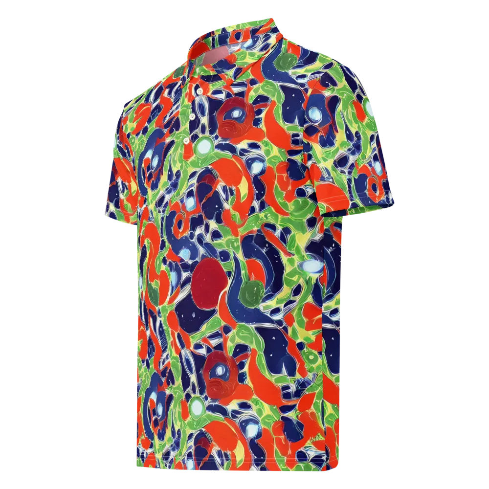 Neon Riviera on Men's Slim Fit Polo Shirt — Left Front